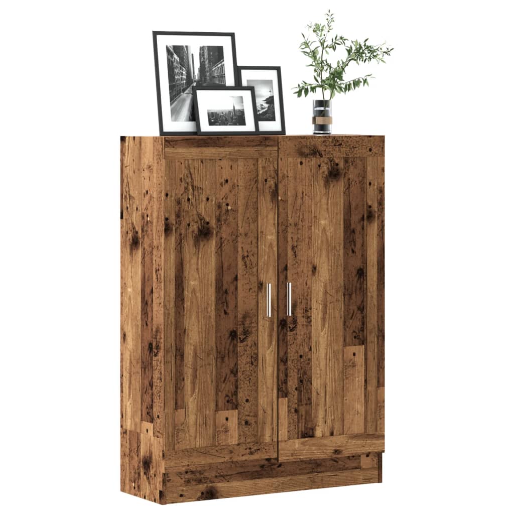 Bokskåp åldrat trä 82,5x30,5x115 cm konstruerat trä