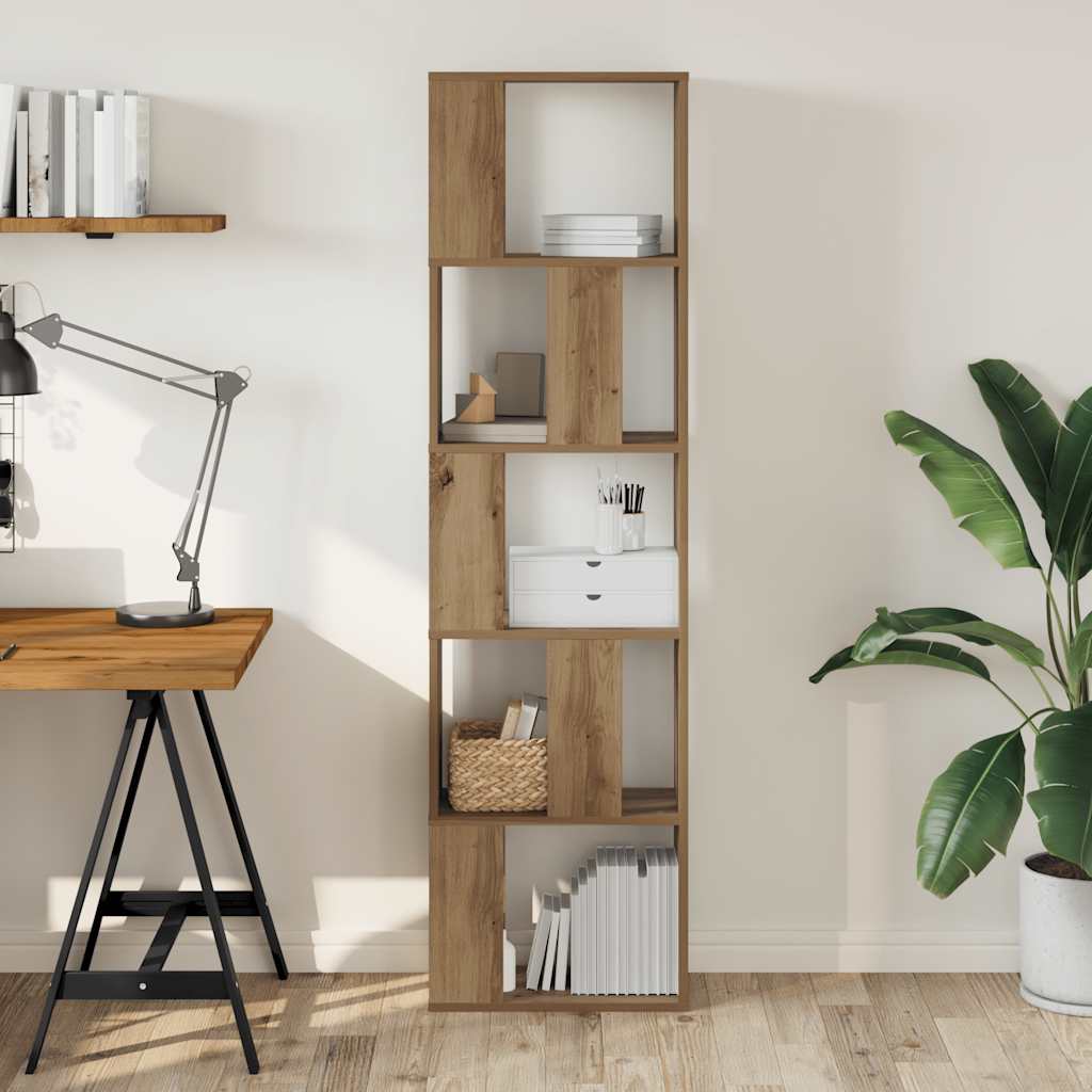 Bokhylla 5 hyllplan ek 45x23,5x162,5 cm konstruerat trä