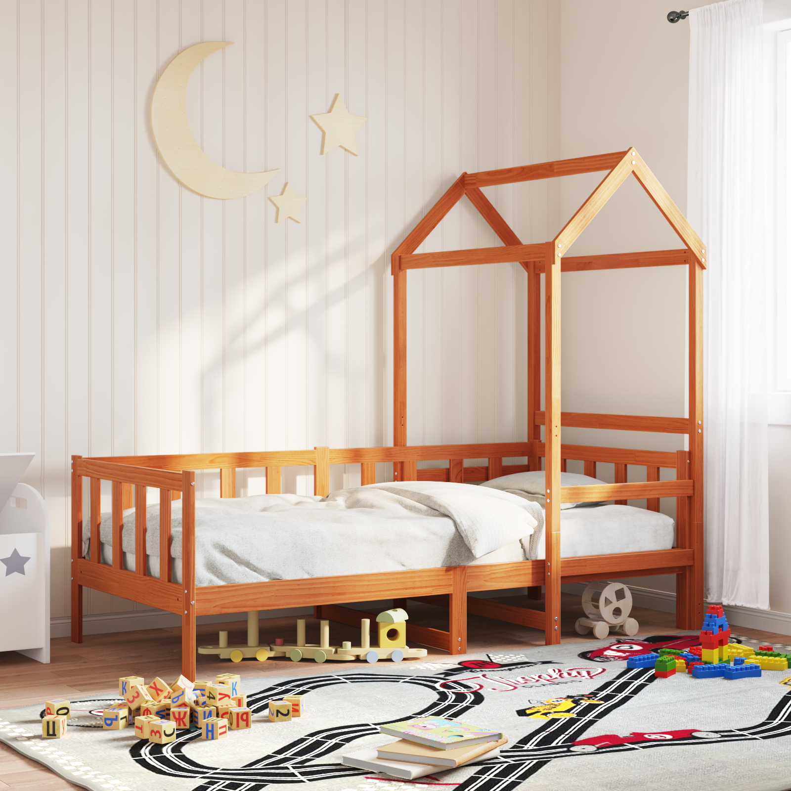 Dagbädd Set 2 pcs Vaxbrun Massiv furu
