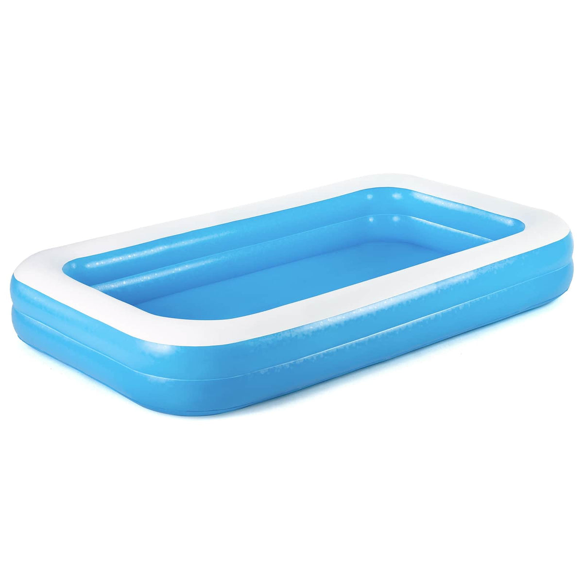 Uppblåsbar swimmingpool 305 x 183 x 46 cm Rektangulär för Blå
