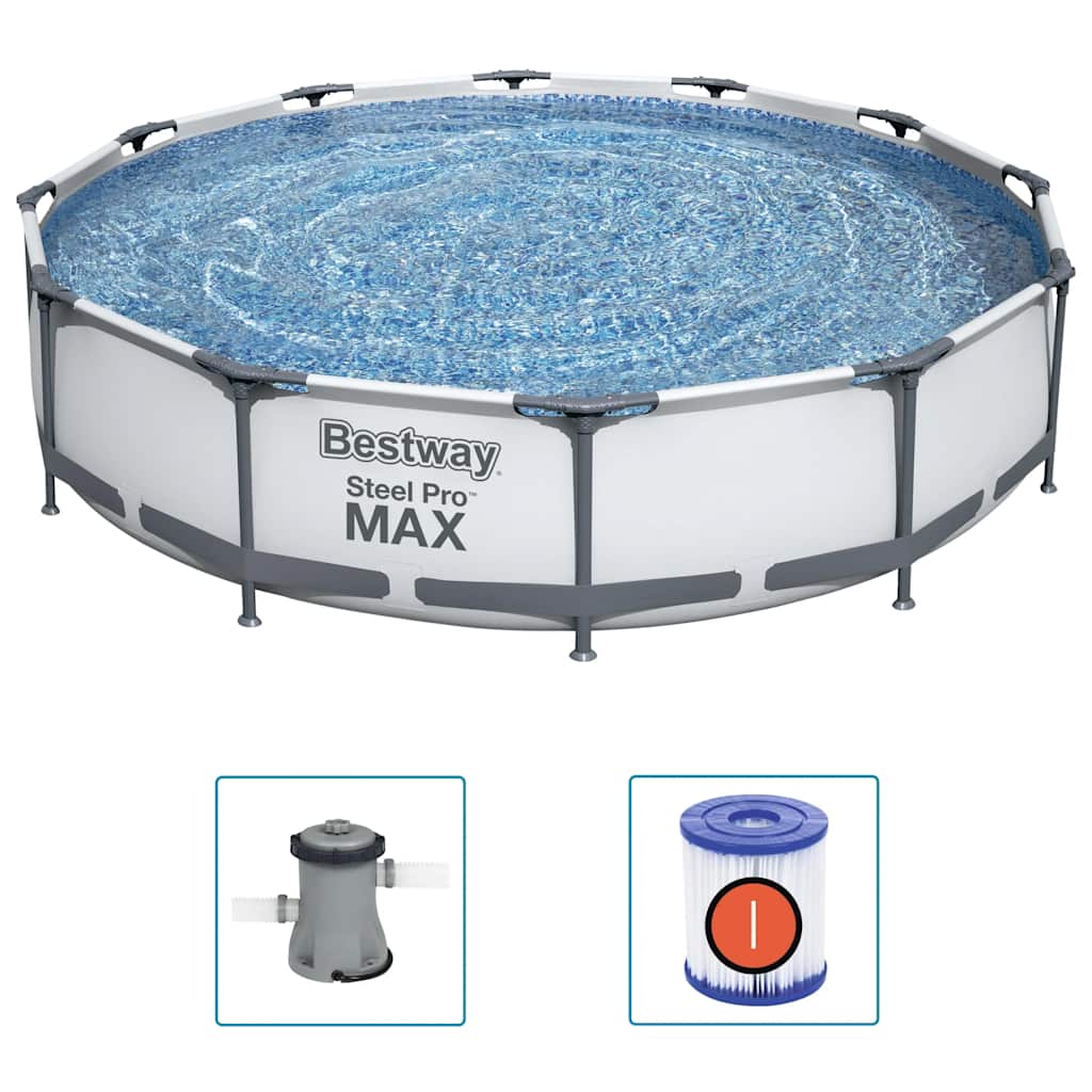 Pool med stålram Steel Pro MAX med tillbehör 366x76 cm