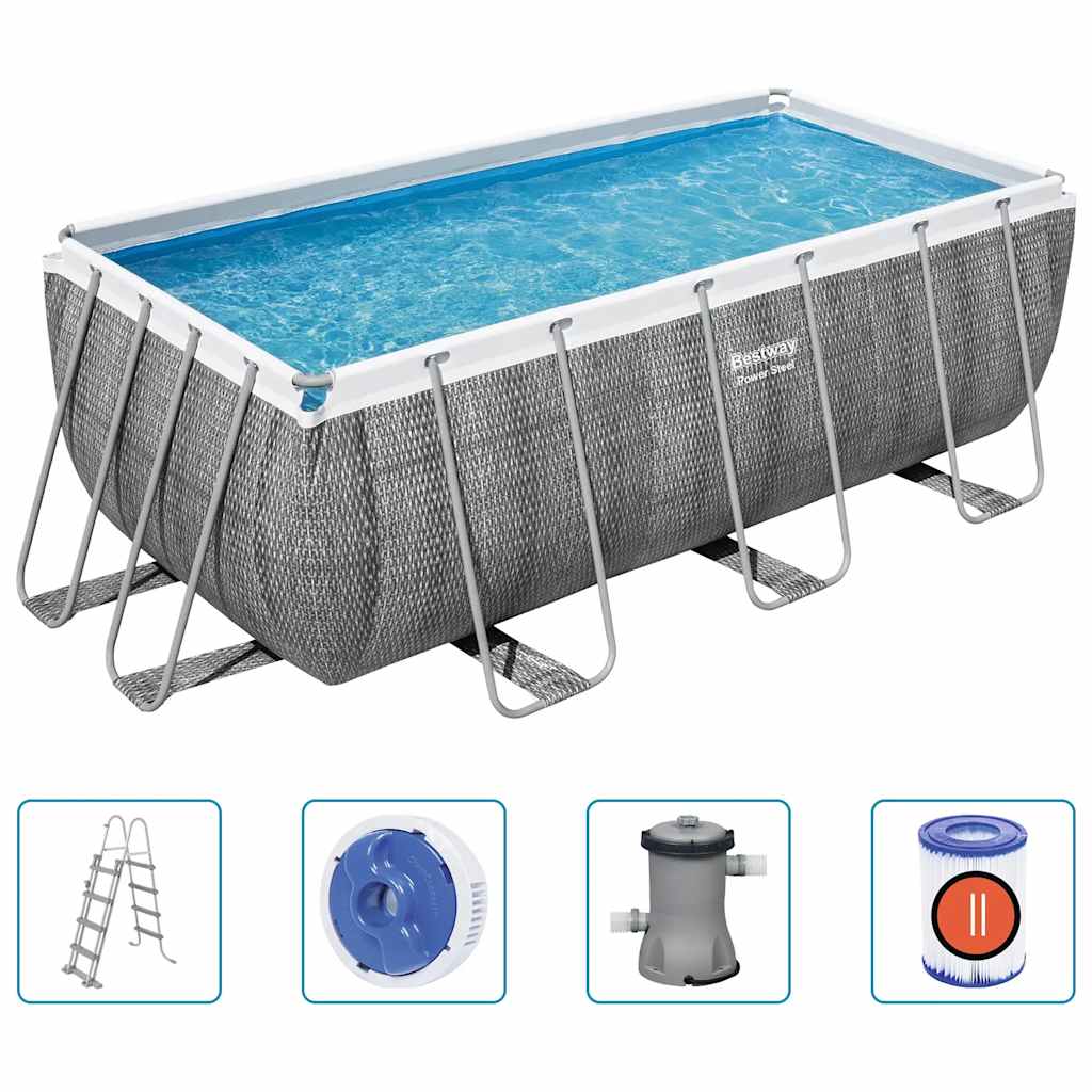 Pool Power Steel rektangulär 412x201x122 cm