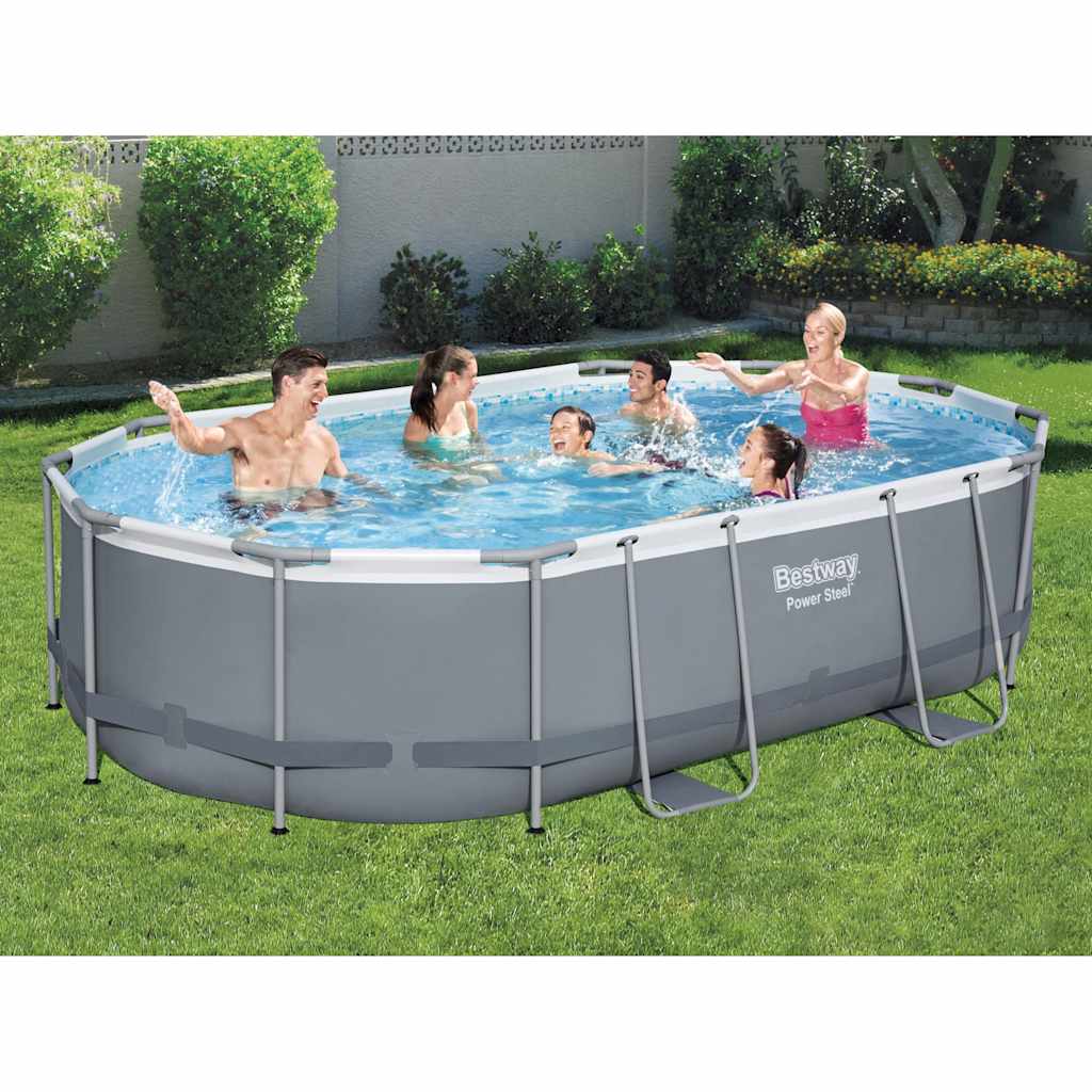 Pool Power Steel med tillbehör oval 488x305x107 cm