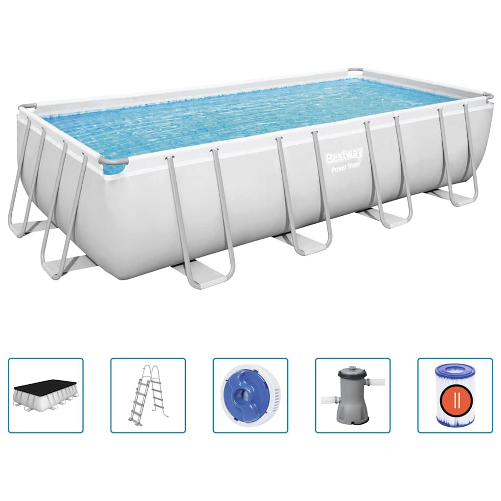 Pool Power Steel rektangulär 488x244x122 cm