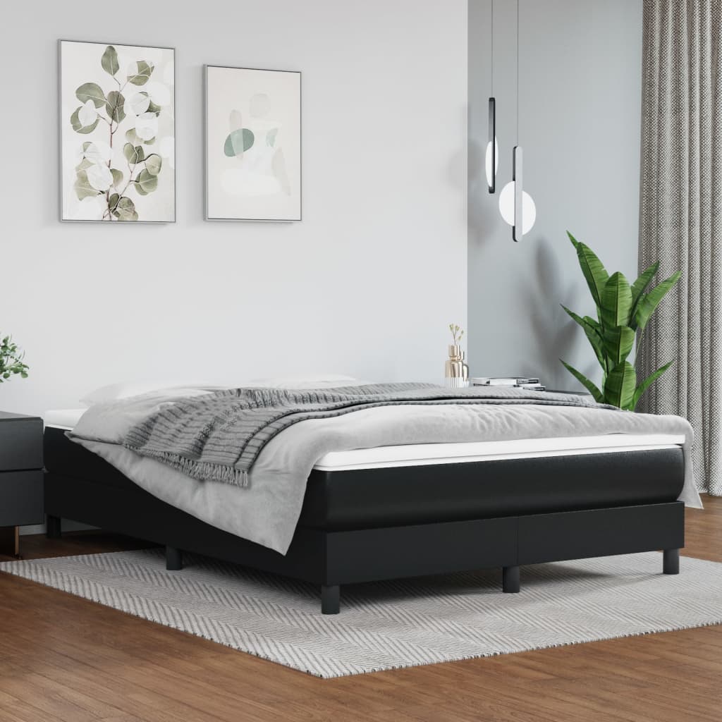 Pocketresårmadrass medium svart 140x200x20 cm konstläder