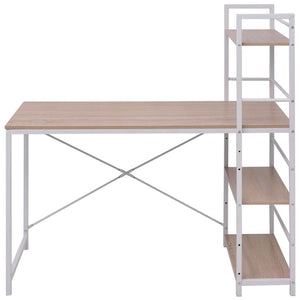 Skrivbord med bokhylla 4 hyllor ek