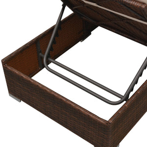 Loungegrupp för trädgården med dynor 3 delar konstrotting brun