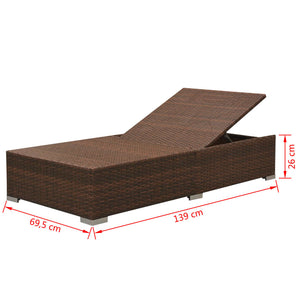 Loungegrupp för trädgården med dynor 3 delar konstrotting brun