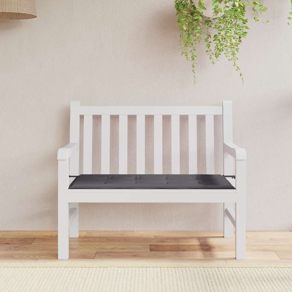 Bänkdyna för trädgården antracit 100x50x3 cm oxfordtyg