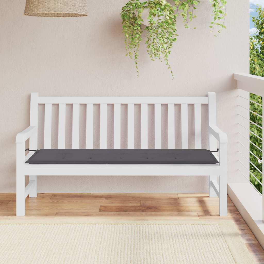 Bänkdyna för trädgården antracit 150x50x3 cm oxfordtyg