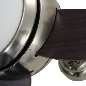 Dekorativ takfläkt med lampa 128 cm brun