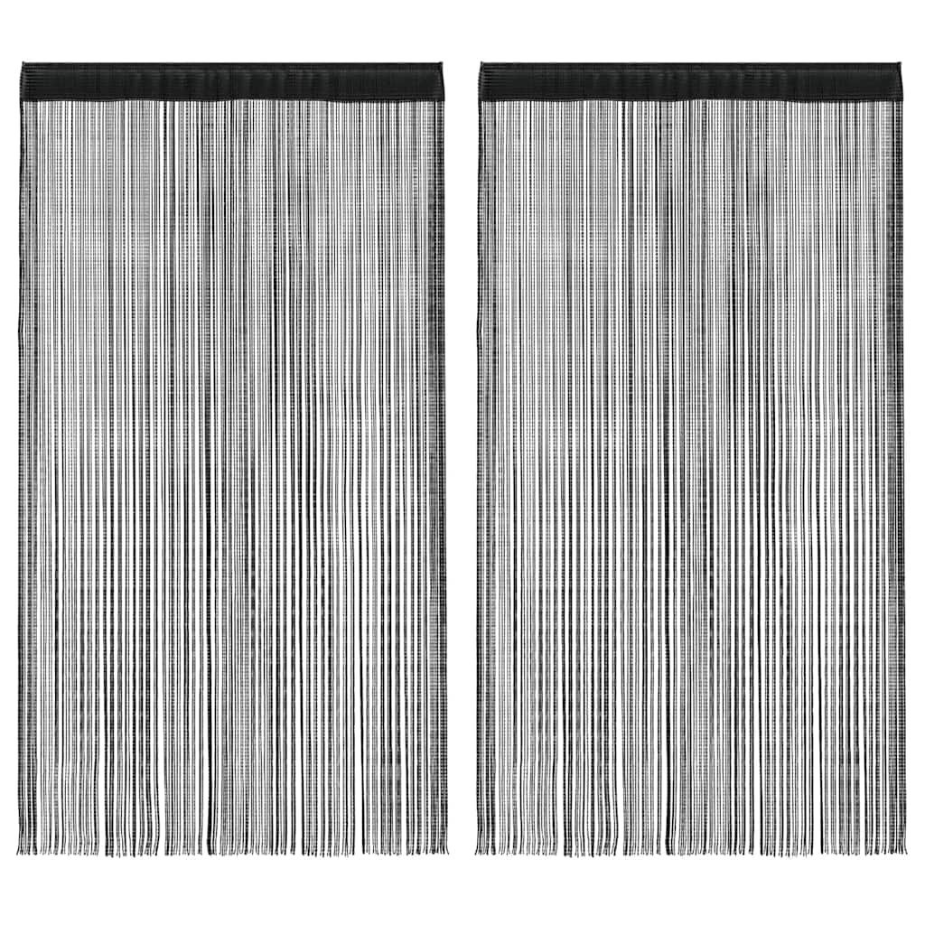 Trådgardiner 2 st 140x250 cm svart