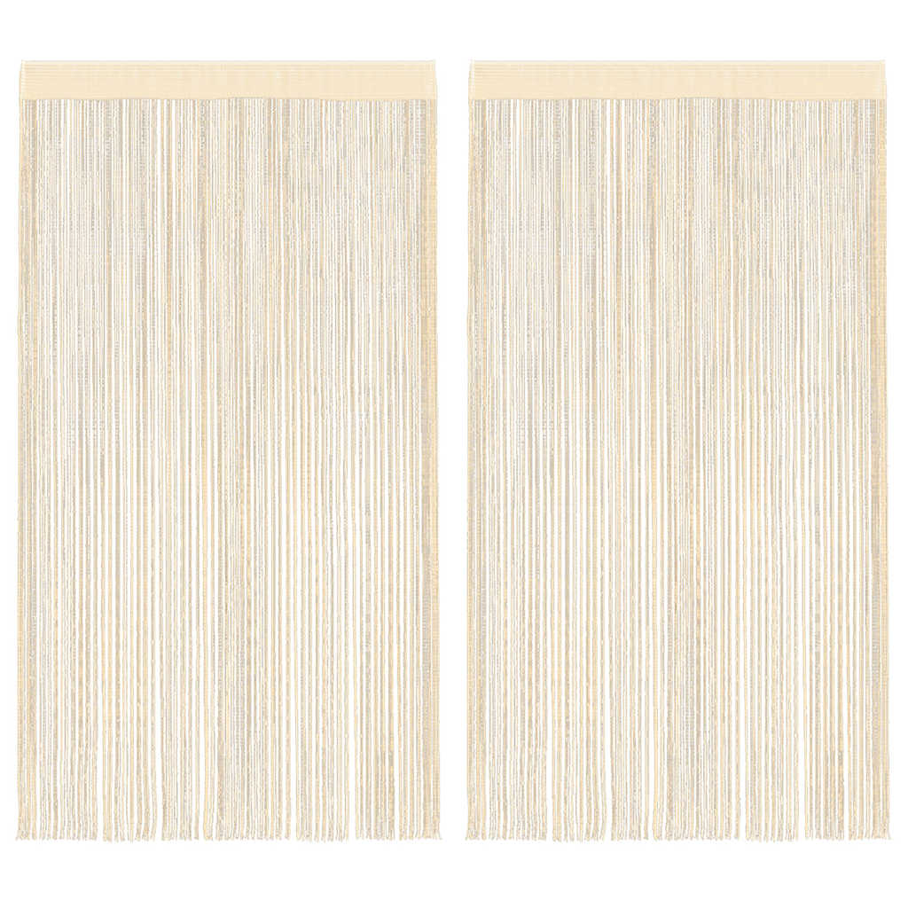 Trådgardiner 2 st 100x250 cm gräddvit