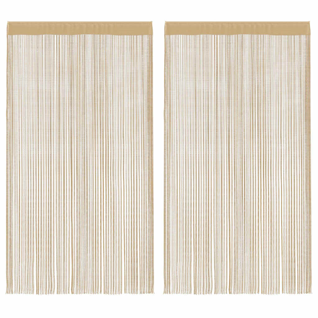Trådgardiner 2 st 100x250 cm beige