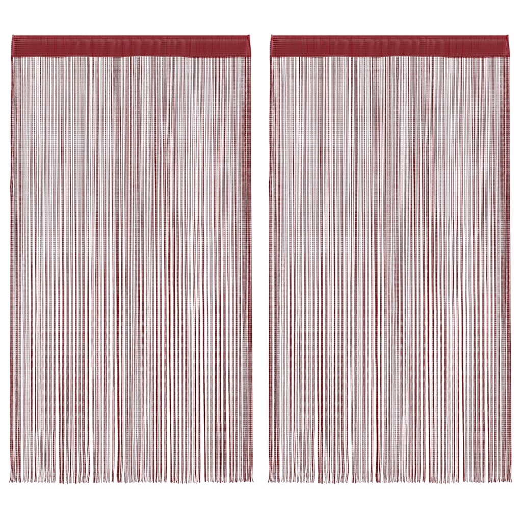 Trådgardiner 2 st 140x250 cm vinröd