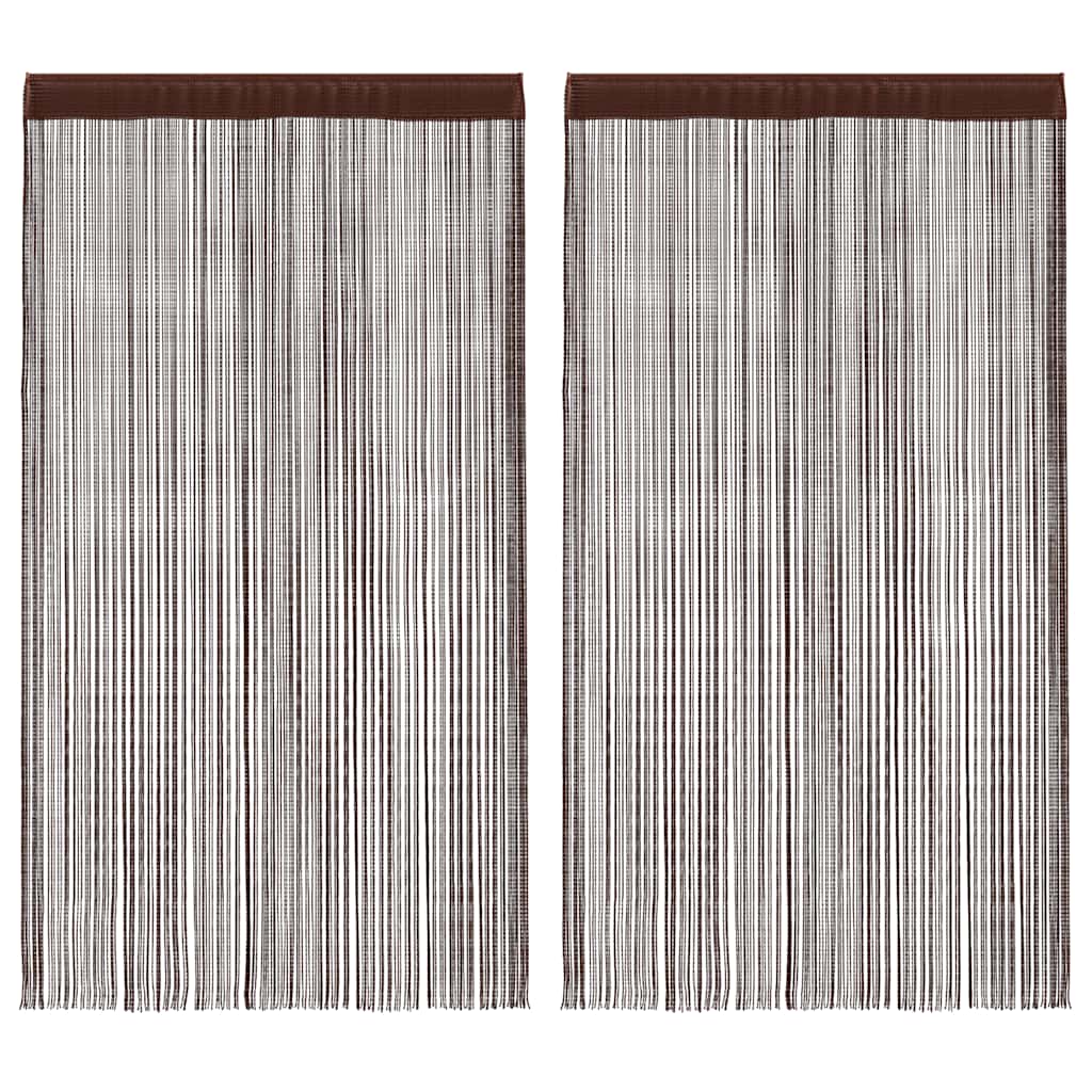 Trådgardiner 2 st 100x250 cm brun
