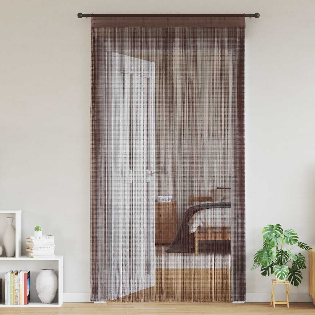Trådgardiner 2 st 100x250 cm brun