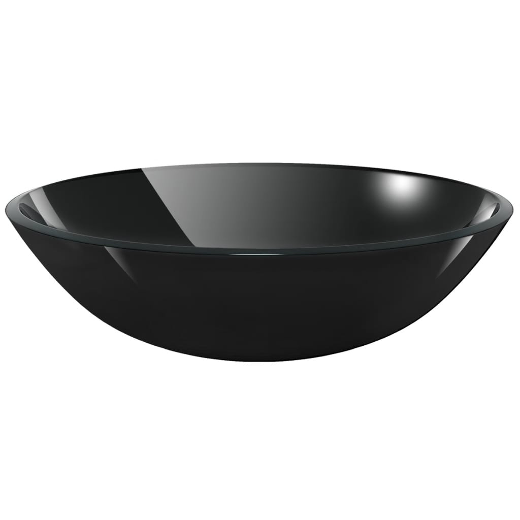 Handfat i härdat glas 42 cm svart