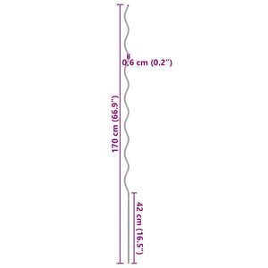 Spiralformade växtstöd 20 st 170 cm galvaniserat stål