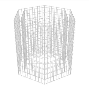 Hexagonal planteringsgabion upphöjd 100x90x100 cm