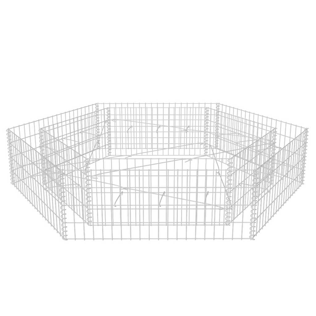 Hexagonal planteringsgabion upphöjd 200x173x40 cm