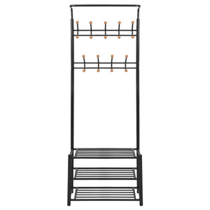 Klädhängare med skohylla 68x32x182,5 cm svart