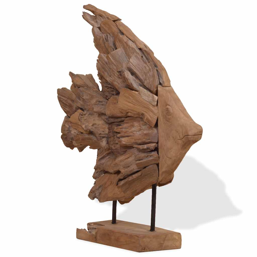 Fiskskulptur teak 40x12x57 cm
