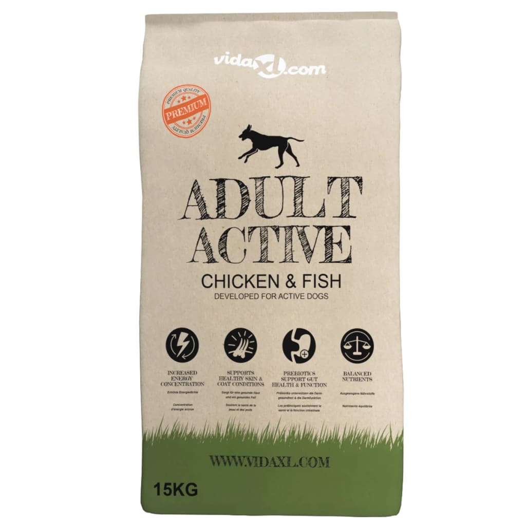 Premium Hundmat torr Adult Active Chicken & Fish 15 kg