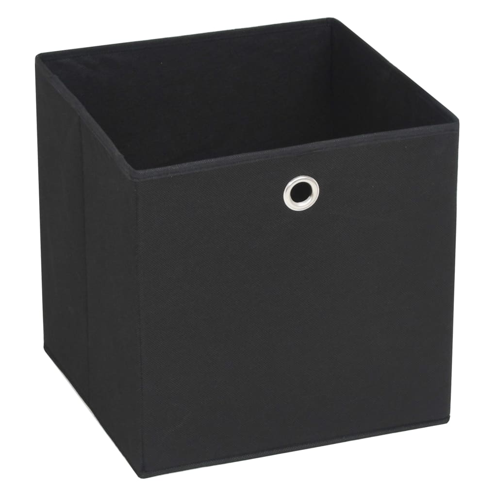 Förvaringslådor 4 st non-woven tyg 32x32x32 cm svart