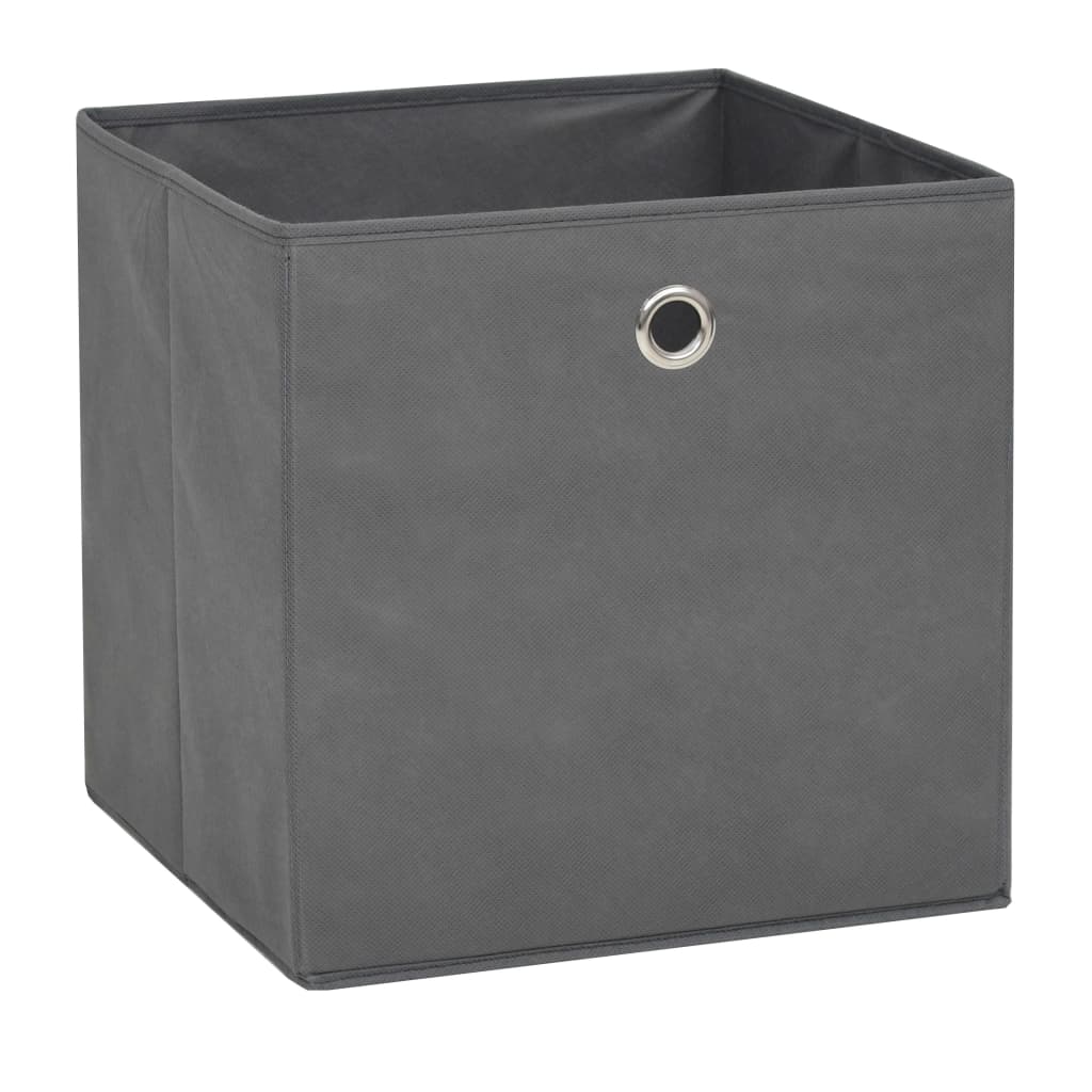 Förvaringslådor 4 st non-woven tyg 32x32x32 cm grå