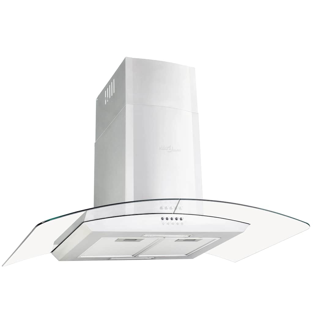 Väggmonterad köksfläkt 90 cm rostfritt stål 756 m³/h LED