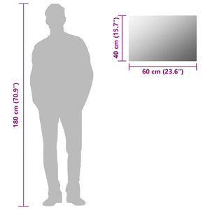Väggspegel rektangulär 60x40 cm glas