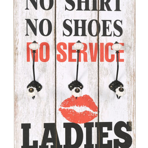 Väggmonterad klädhängare med 6 krokar MEN LADIES 120x40 cm