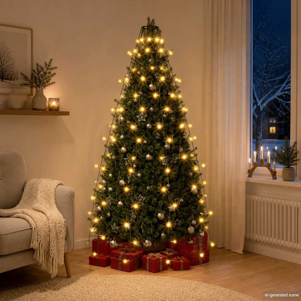 Ljusnät för julgran 150 LED 150 cm