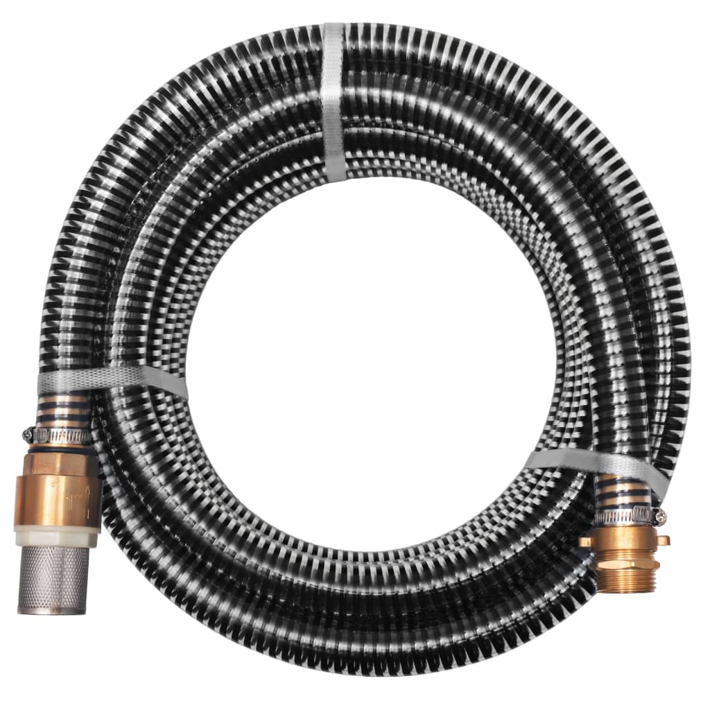 Sugslang med koppling i mässing 10 m 25 mm svart