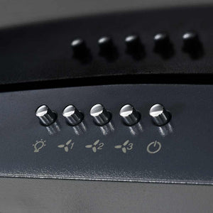 Väggmonterad köksfläkt rostfritt stål 756 m³/h 60 cm svart