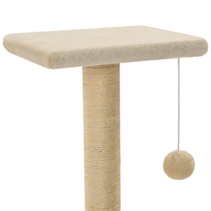 Klösträd med klöspelare i sisal 65 cm beige