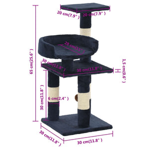 Katträd med klöspelare i sisal 65 cm blå