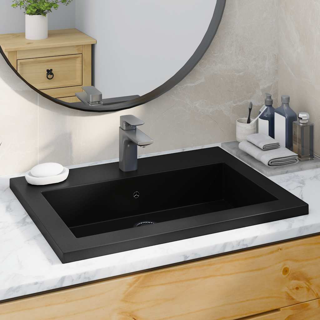 Handfat granit 600x450x120 mm svart