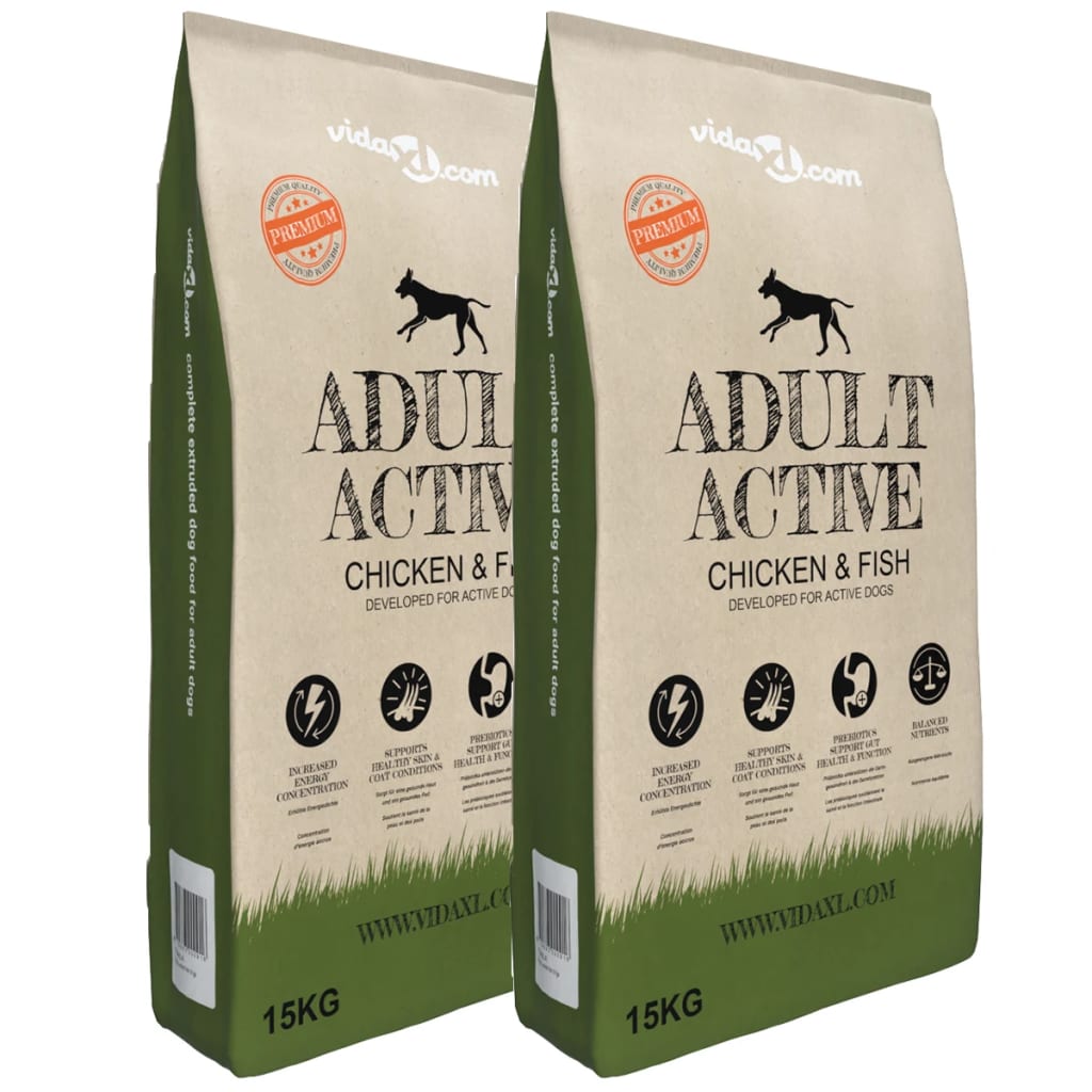 Premium hundmat torr Adult Active Chicken & Fish (2 x 15 kg)