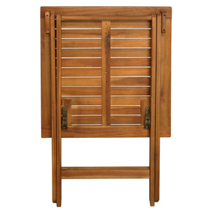 Hopfällbart caféset med dynor 3 delar massivt akaciaträ