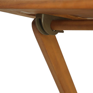 Hopfällbart caféset med dynor 3 delar massivt akaciaträ