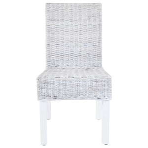 Matstolar 2 st ljusbrun kuburotting och mahognyträ