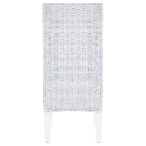 Matstolar 2 st ljusbrun kuburotting och mahognyträ