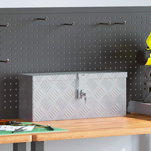 Förvaringslåda aluminium 48,5x14x20 cm silver