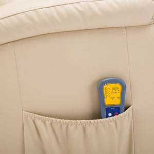 Gungande massagefåtölj justerbar gräddvit konstläder