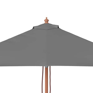 Trädgårdsparasoll med trästång 150x200 cm antracit