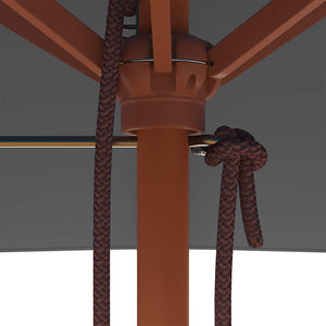 Trädgårdsparasoll med trästång 150x200 cm antracit