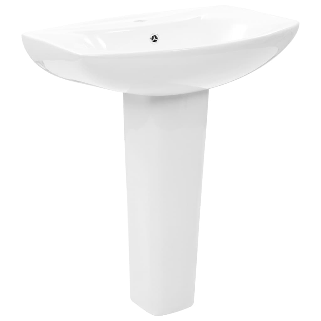 Handfat fristående med piedestal keramik 650x520x200 mm vit