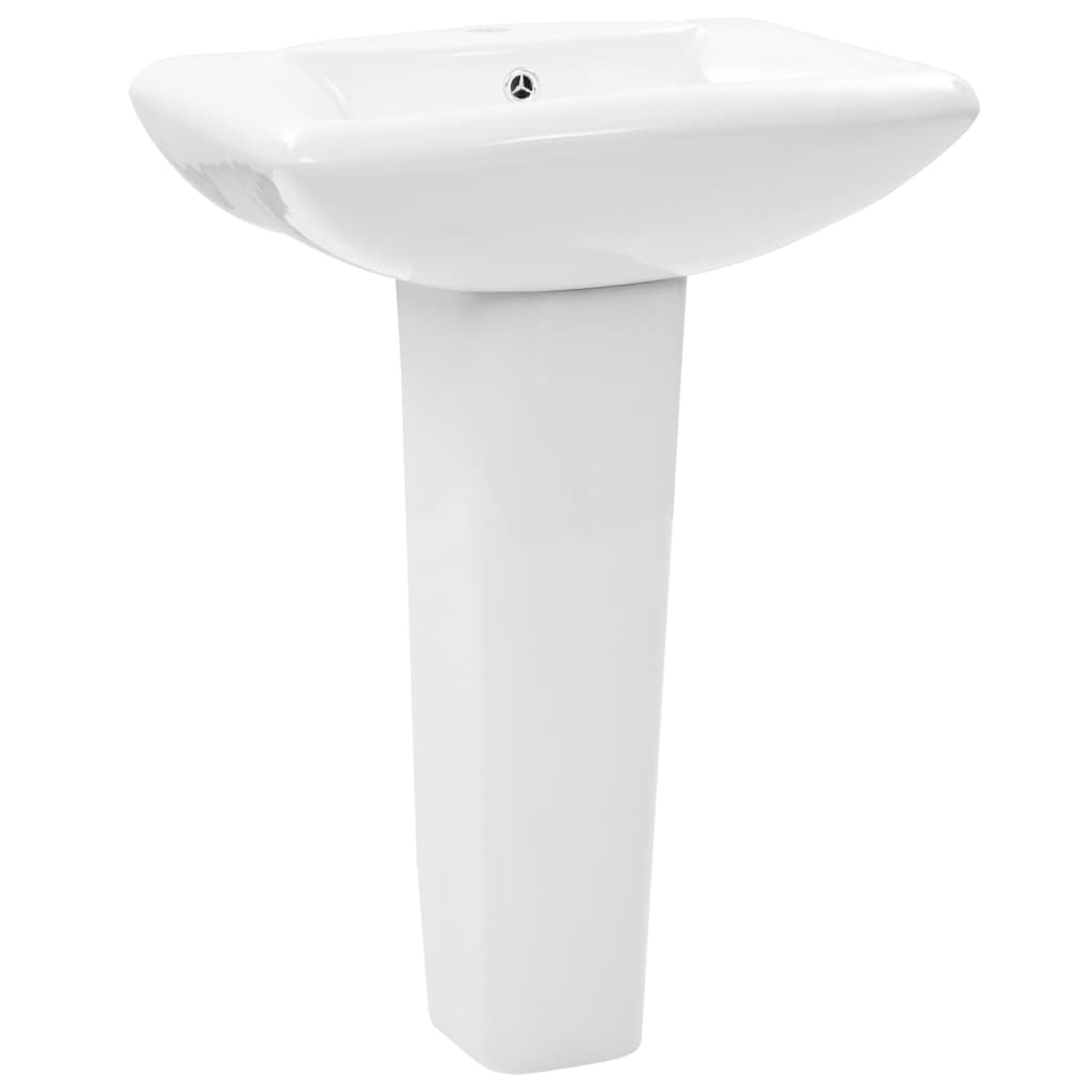Handfat fristående med piedestal keramik 580x470x200 mm vit
